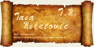 Tasa Miletović vizit kartica